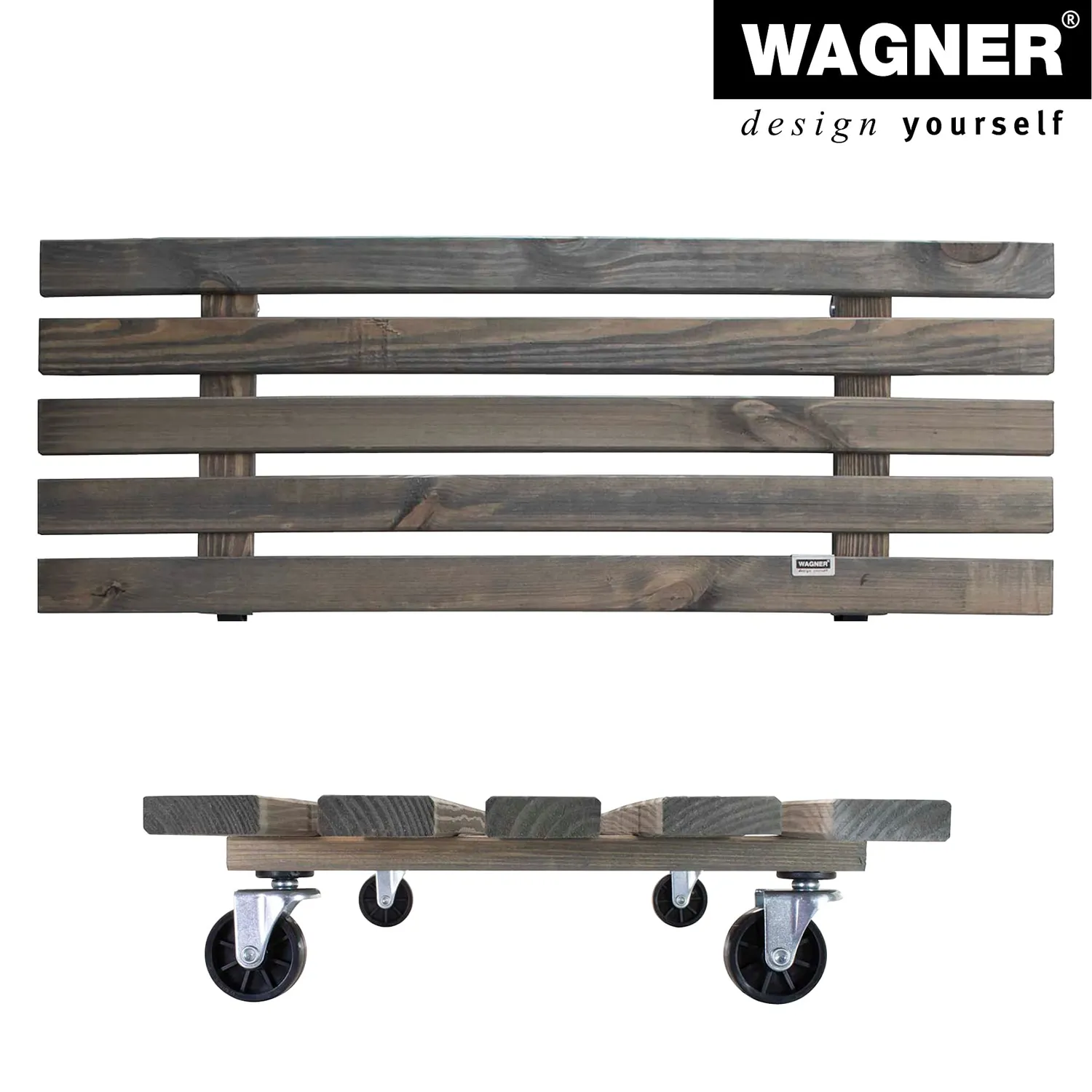 Wagner Double carrello piante legno 79x29 cm grigio portata 150 kg