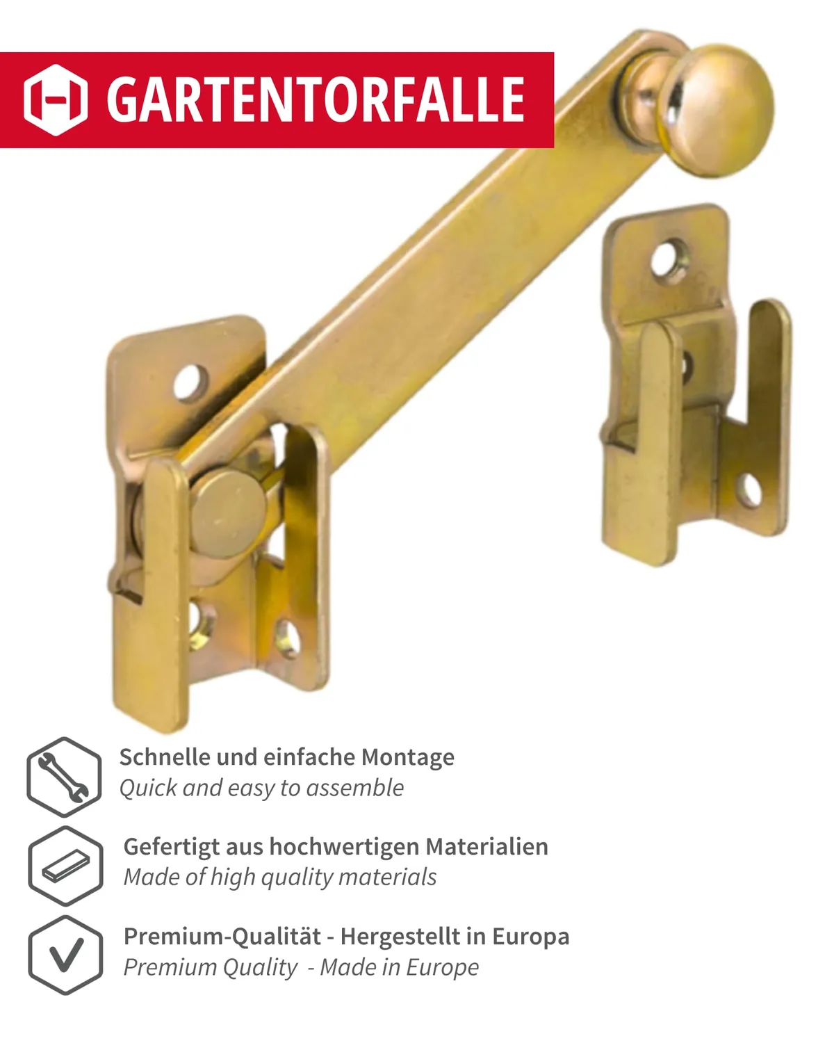 Gedotec chiavistello cancello 120 mm giallo zincato