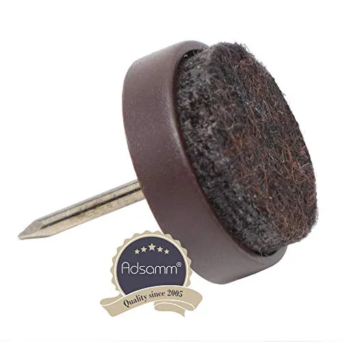 Adsamm feltrini con chiodo marroni 4 pezzi Ø 17 mm base feltro