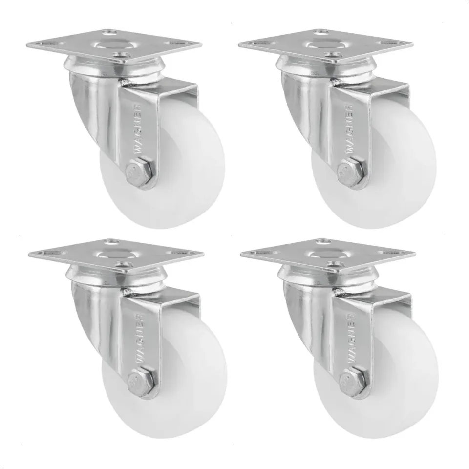 WAGNER ECO set 4 ruote girevoli D50 mm bianche 50 kg