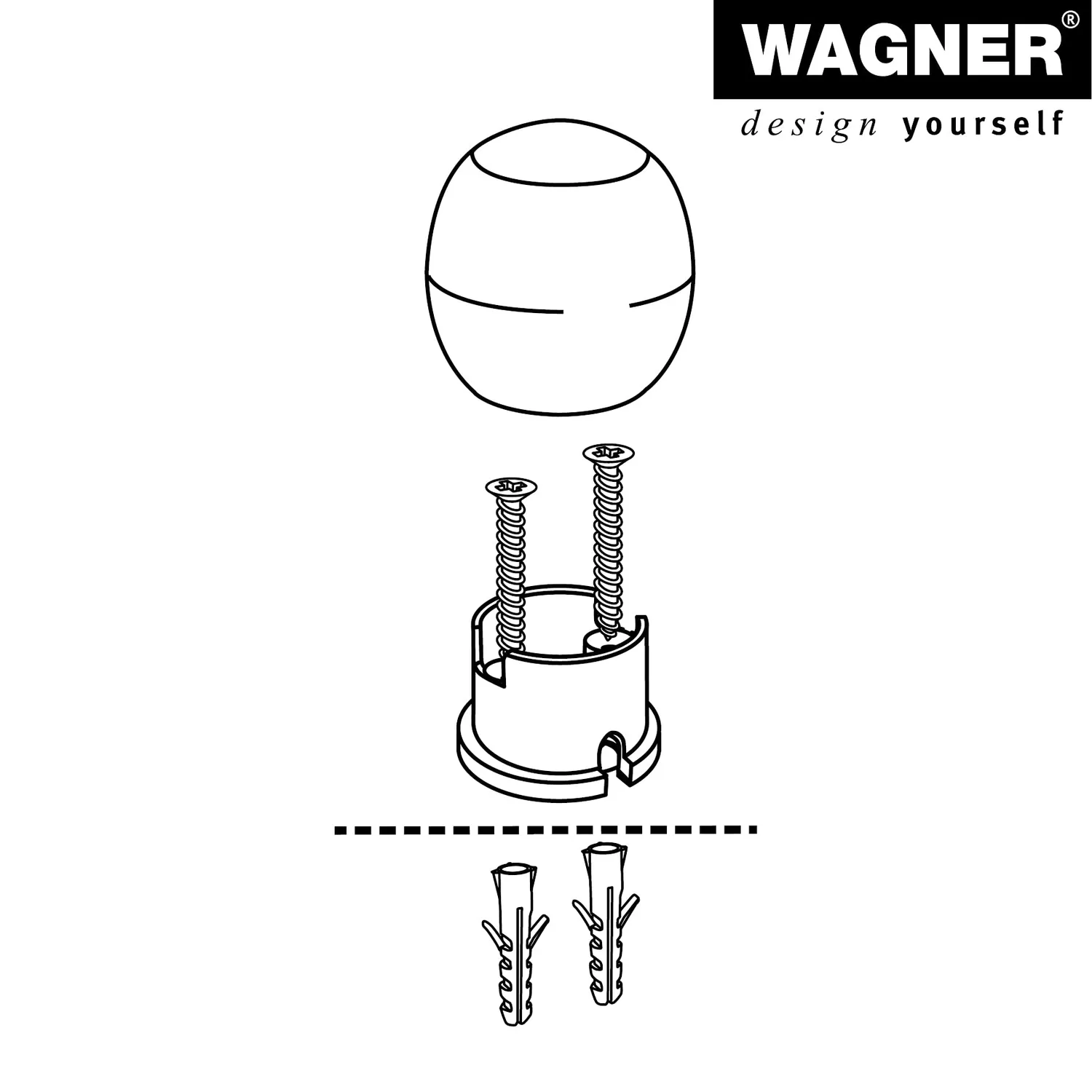 Wagner Uovo Fermaporta Pavimento Ø 30x30 mm Zinco Satinato