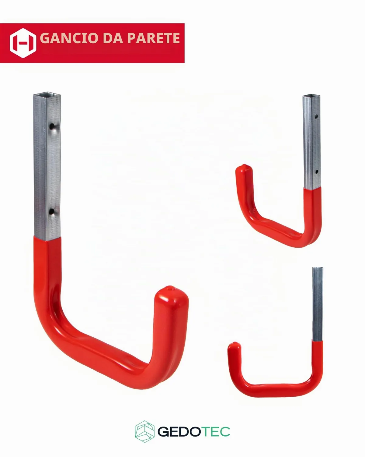 Gedotec Mono gancio da parete 150x210 mm 2 pezzi portata 50 kg