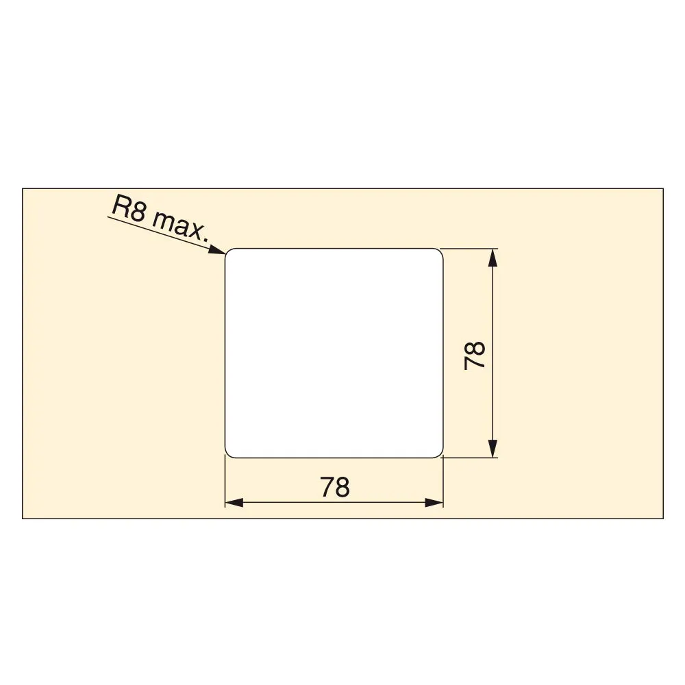 Emuca passacavi quadrato 85x85 incasso bianco plastica