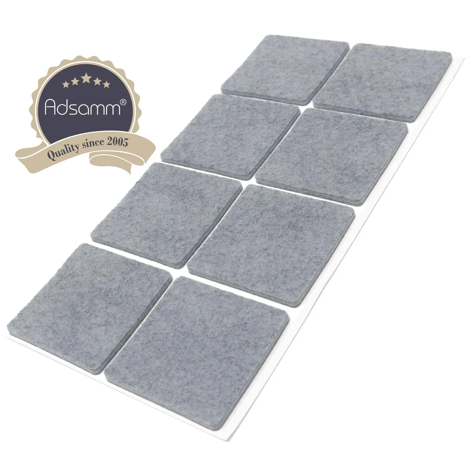 Adsamm Feltrini Autoadesivi 50x50 mm Grigio 8 pz Quadrati