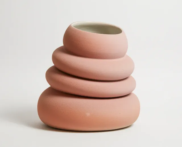 NIVA Design Colate Peach Medium vaso gres medio