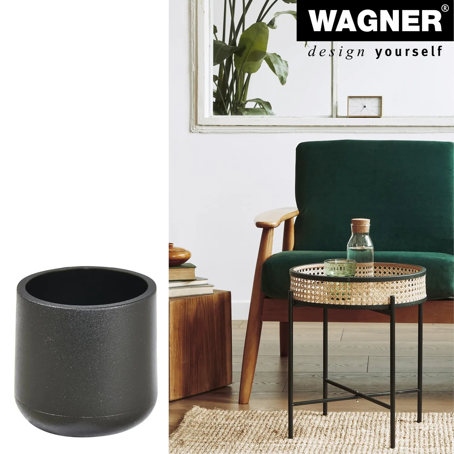 Wagner 15062099 tappi tubi tondi 4 pezzi neri 20 mm