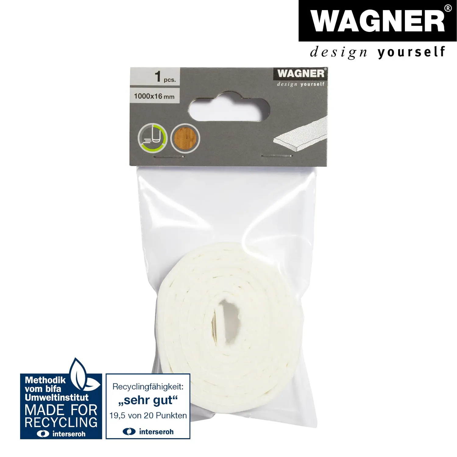 Wagner EH 1210 15121099 rotolo feltro 16mm x 1m autoadesivo bianco
