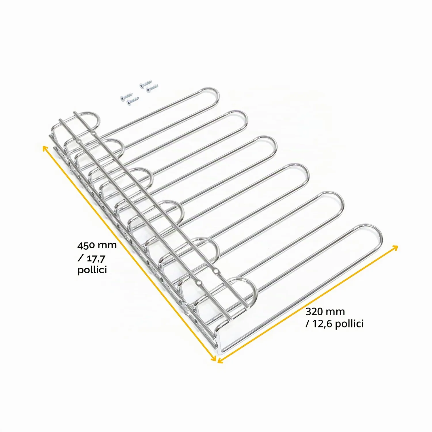 Emuca portabicchieri 5 linee 320 mm acciaio cromato
