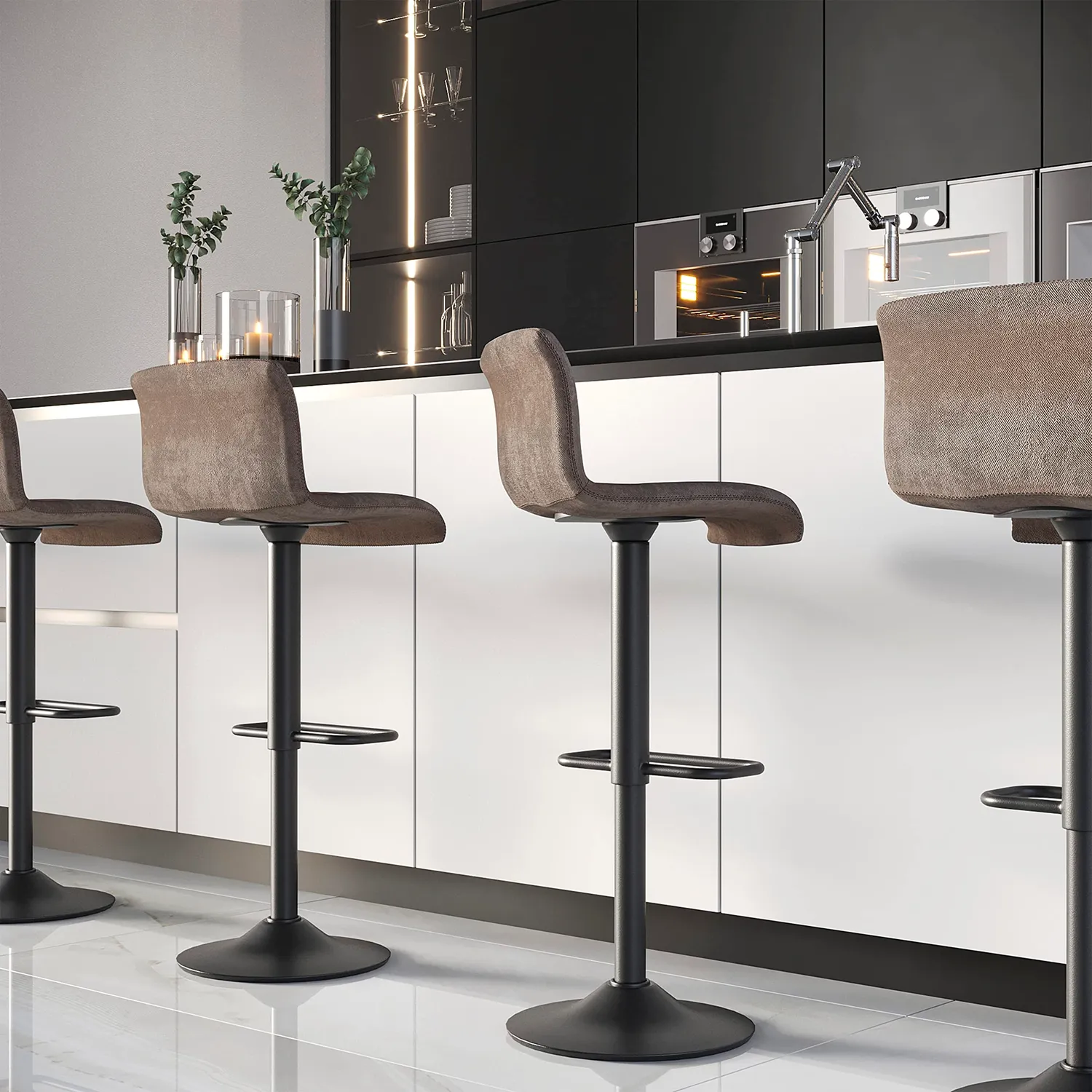 Emuca Base Girevole 360° 150x150 mm Zincato Bianco Acciaio