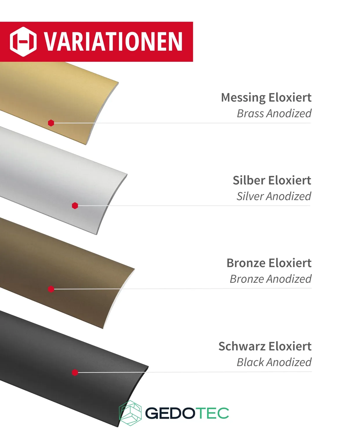 Gedotec Profilo Transizione Autoadesivo Bronzo 30x1000 mm