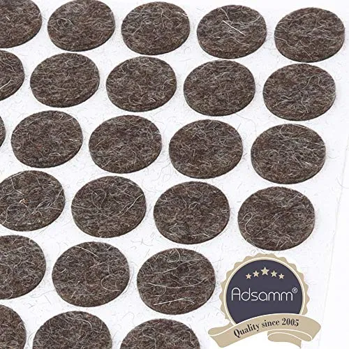 Adsamm feltrini autoadesivi Ø 20 mm marroni 50 pezzi lana