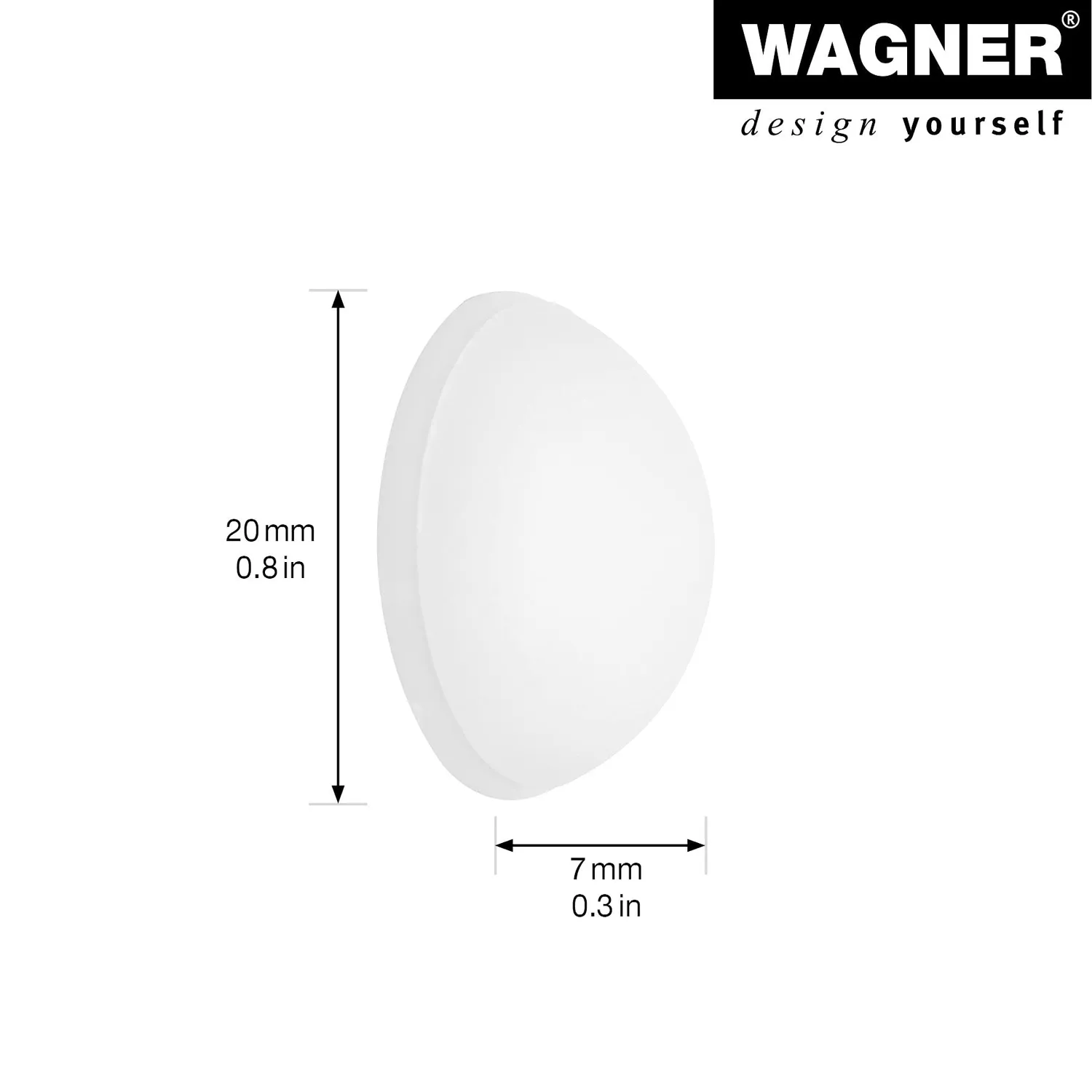 Wagner 15232012 paracolpi porta bianchi 2pz Ø20x7 mm