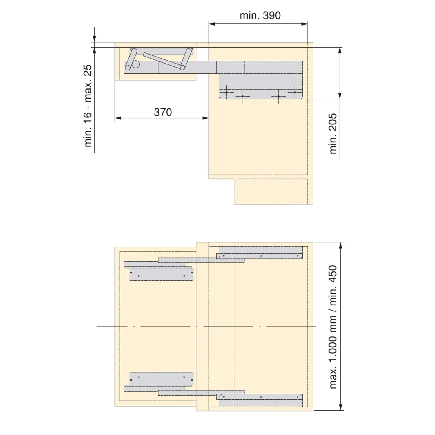 Emuca Atim Guide tavolo allungabile L370 mm alluminio 40 kg