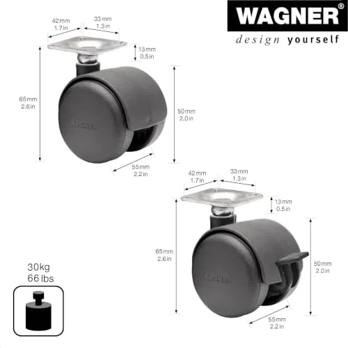 Wagner 02012688 rotelle doppie 50 mm 8 pezzi dure