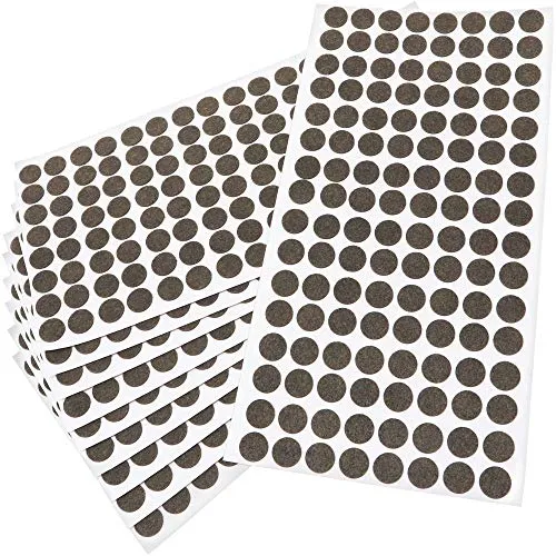 Adsamm Feltrini Autoadesivi Ø 12 mm Rotondi Marroni 1280 pz Sottili