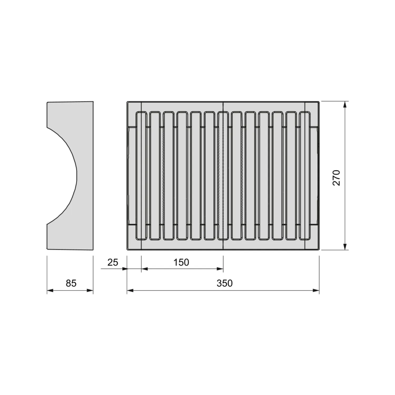 Emuca Portapiatti Organizer 13 Piatti 350x270 mm Grigio