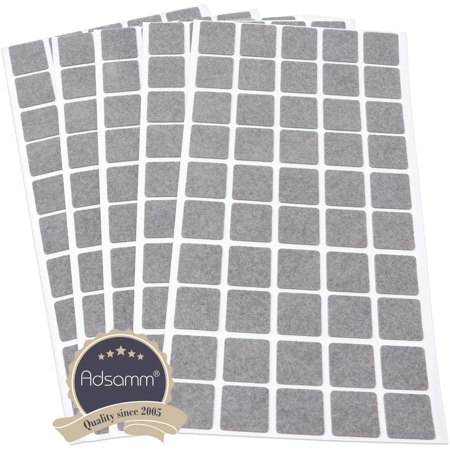 Adsamm Ultrasottili 20x20 mm Feltrini Autoadesivi 250 pz Grigi 1,5 mm