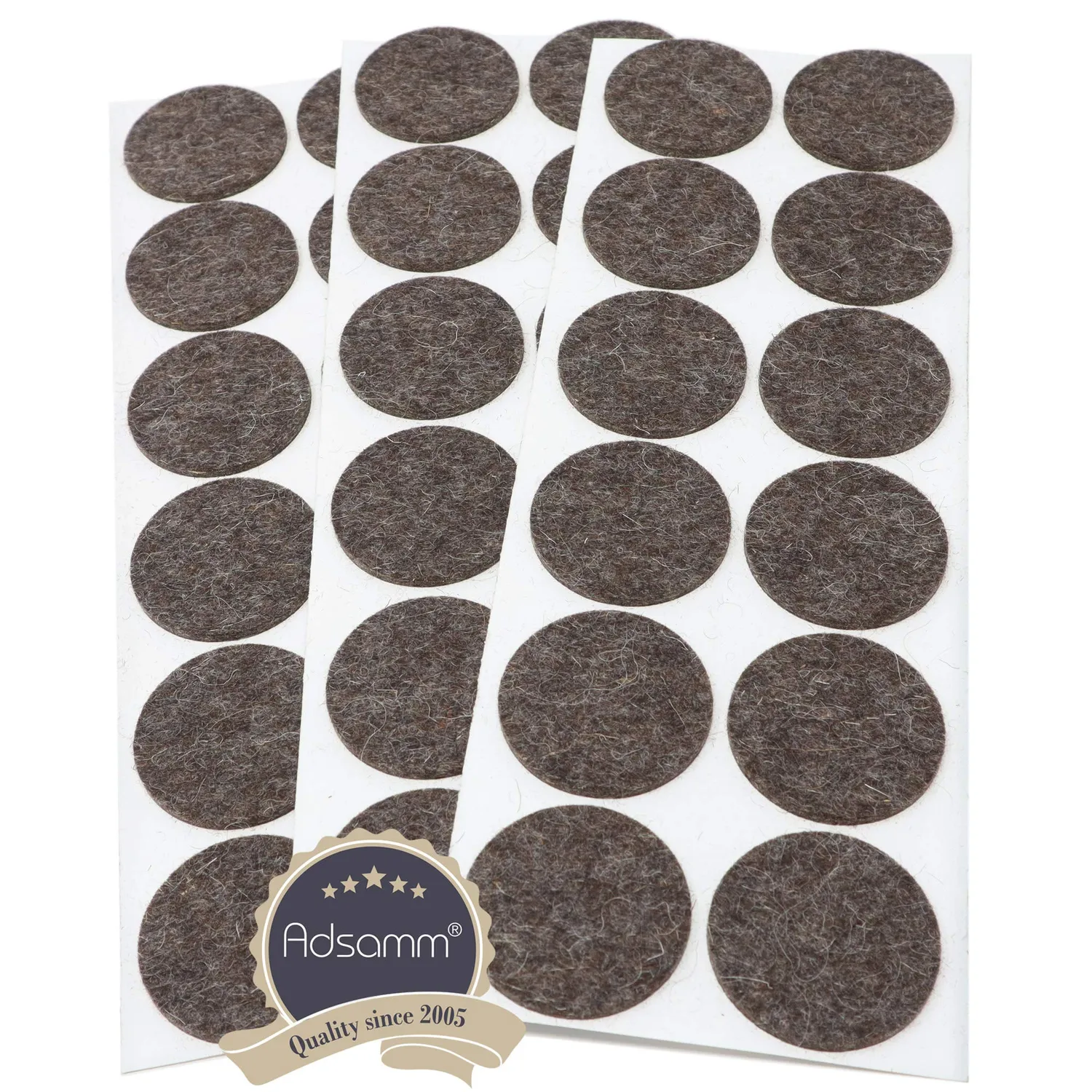 Adsamm Quality Feltrini Lana Tondi Ø 40 mm Marroni 36 pz 3 mm