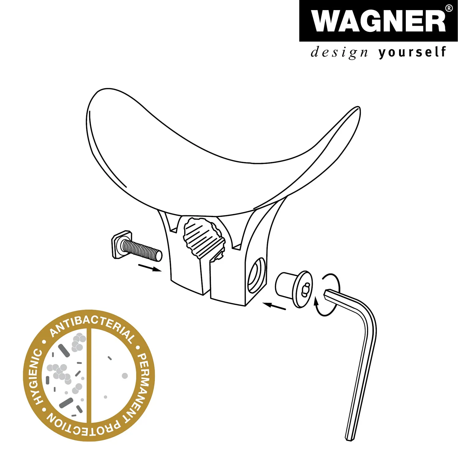WAGNER Adattatore maniglie antibatterico 105 mm plastica