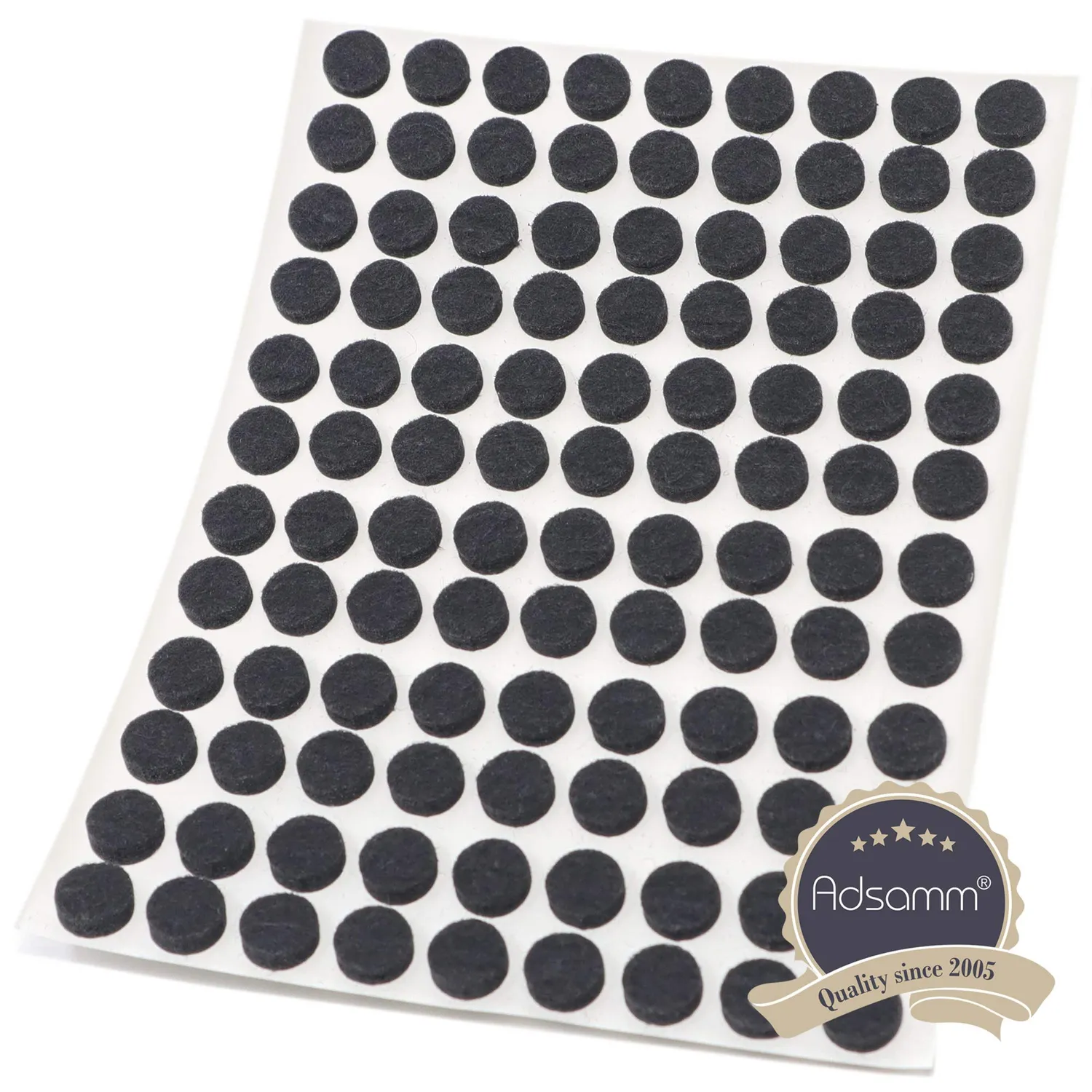 Adsamm feltrini autoadesivi neri tondi 10 mm 108 pezzi