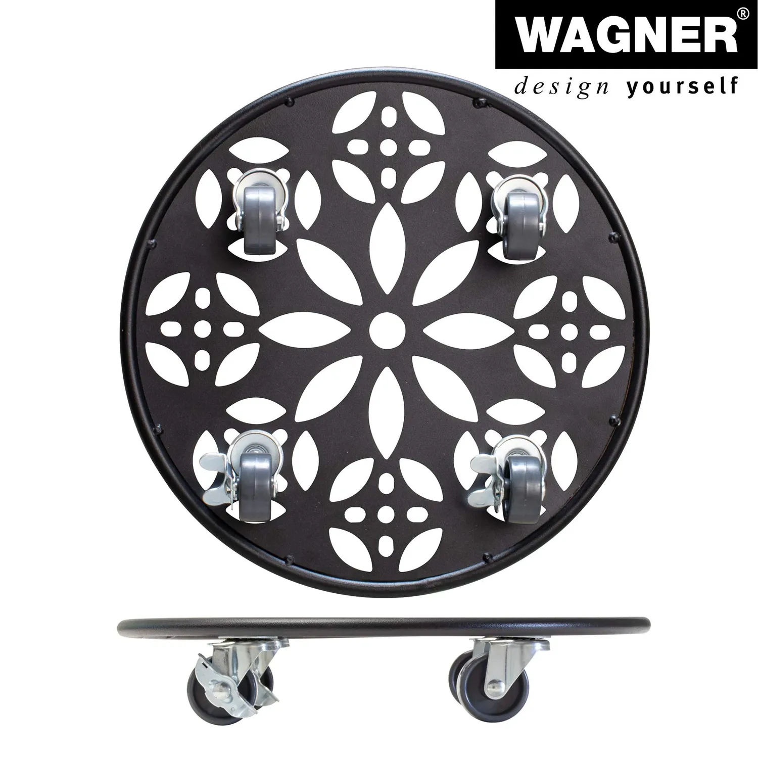 WAGNER Black Flower Carrello Piante Ø30 cm Nero 60 kg