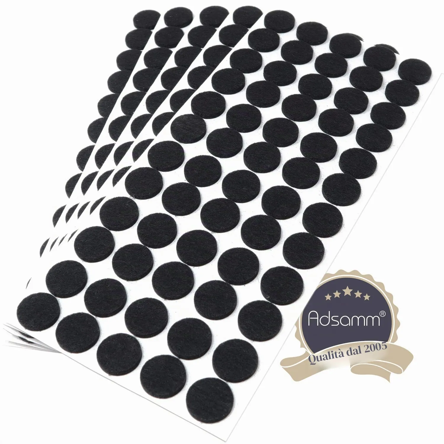 Adsamm feltrini autoadesivi rotondi 20 mm neri 300 pz