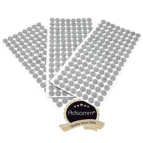 Adsamm feltrini autoadesivi 384 pz Ø12 mm grigi in feltro