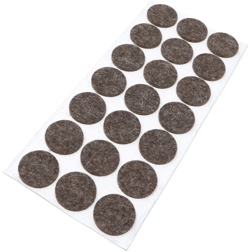 Adsamm feltrini autoadesivi Ø 30 mm marroni 21 pezzi lana