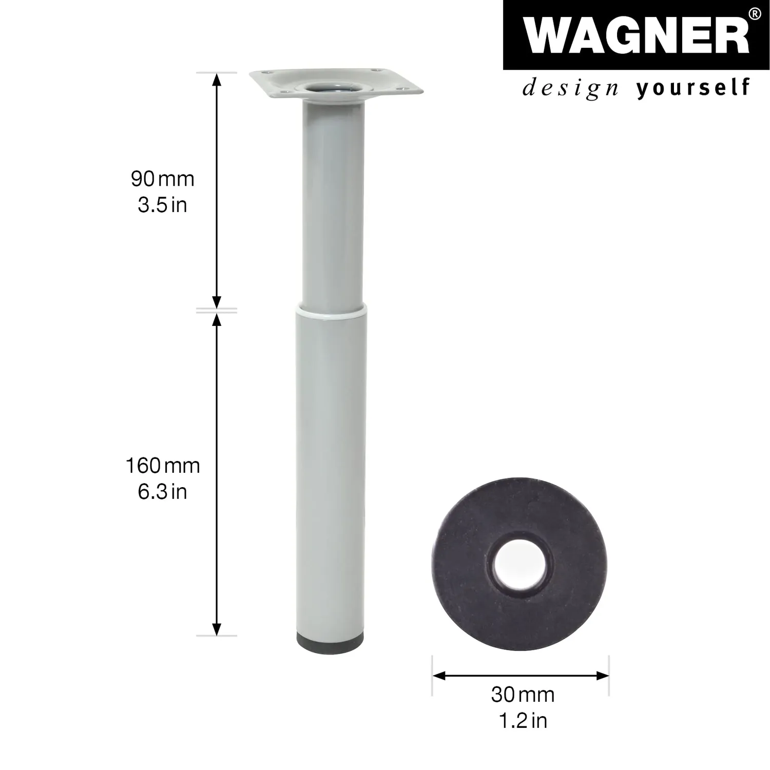 Wagner Telescope ST 1827 gamba 160-250 mm grigia 1 pezzo