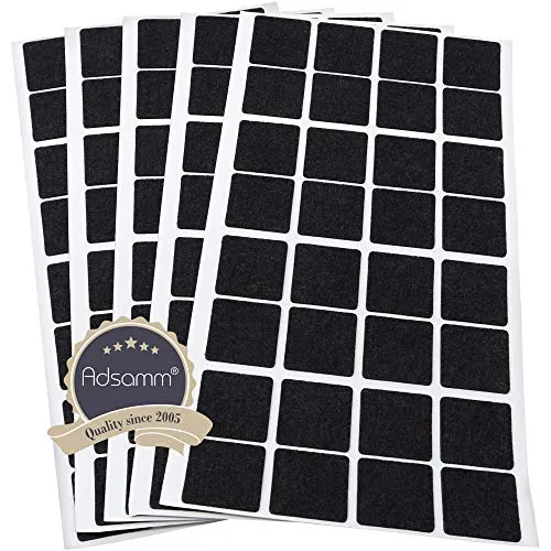 Adsamm feltrini ultrasottili 25x25 mm neri 160 pezzi 1,5 mm