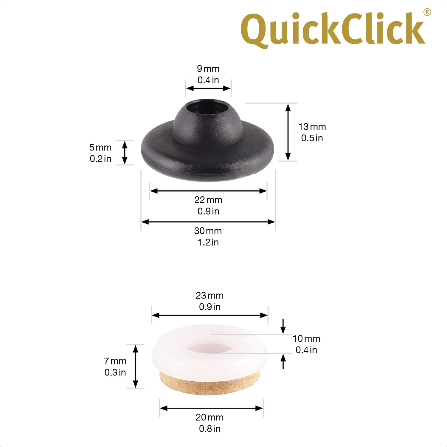 Wagner QuickClick feltrini sedie Ø30 set 4 pz fibra SYNO Vitra