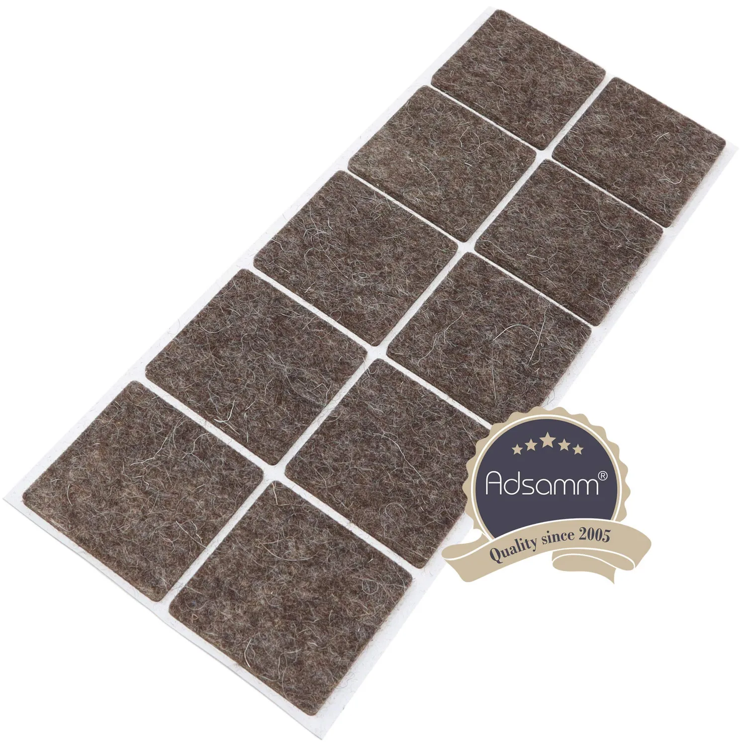 Adsamm Feltrini 45x45 mm Marroni 10 Pezzi Lana