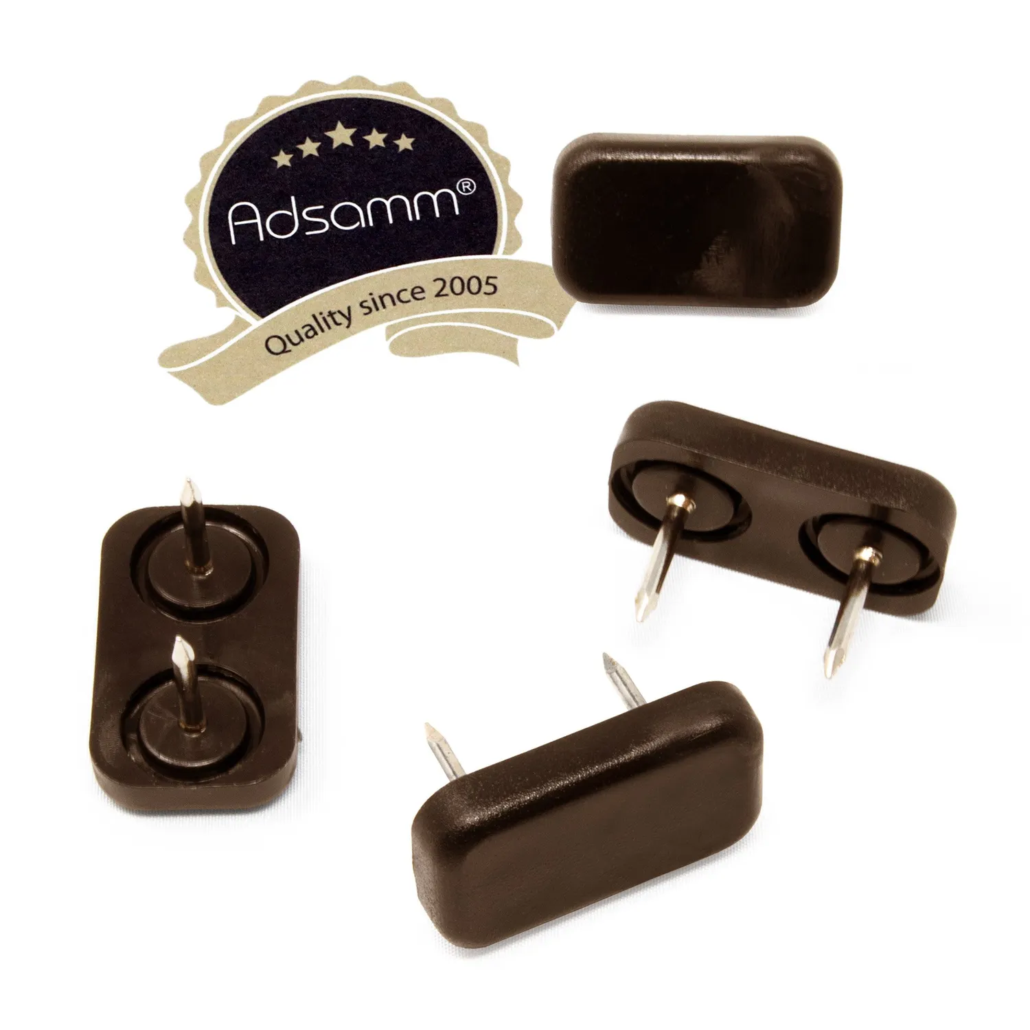 Adsamm 18x30 pattini plastica rettangolari marroni 4 pezzi