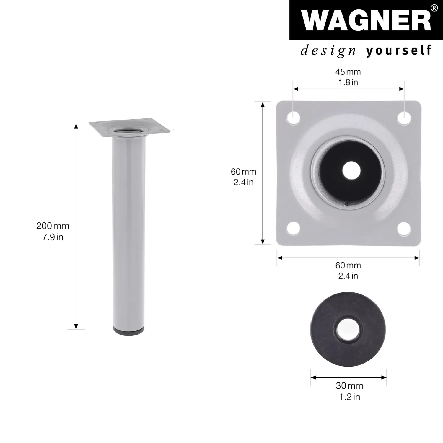Wagner Classic ST 1220 gamba mobile 200 mm alluminio 1 pezzo