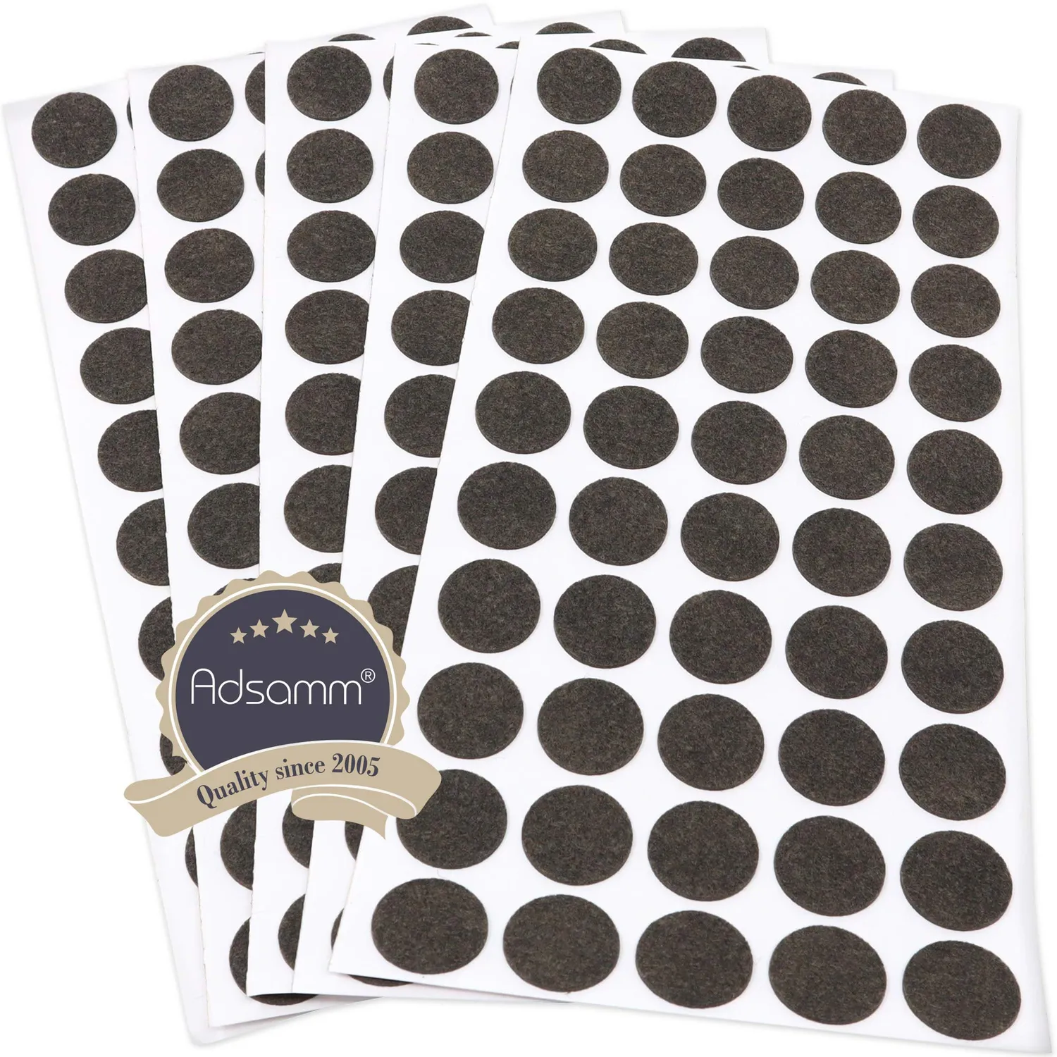 Adsamm Feltrini Autoadesivi 20x20 mm Marrone 250 pz Ultrasottili