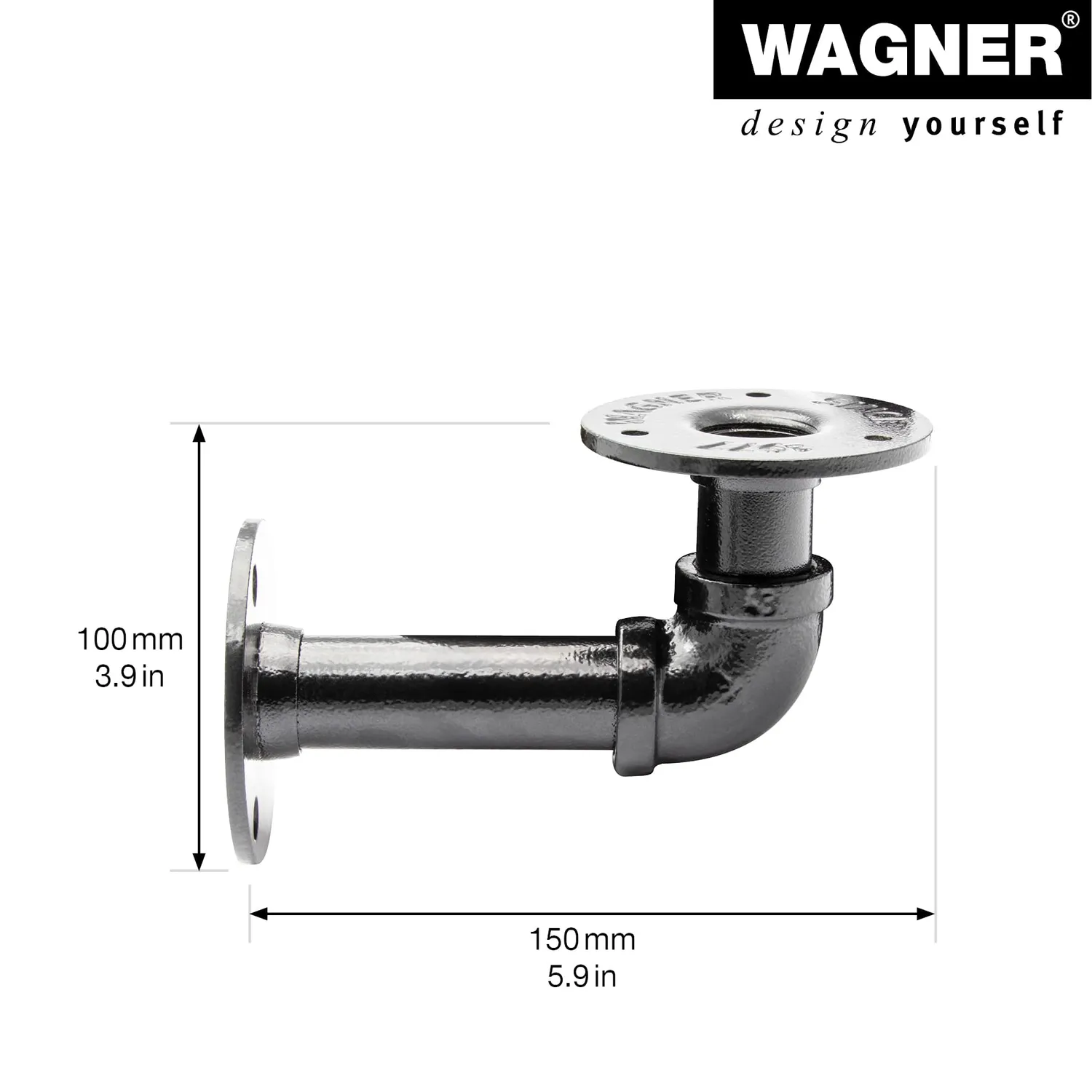 Wagner Pipe ST 5000 supporto scaffale acciaio nero 710 mm