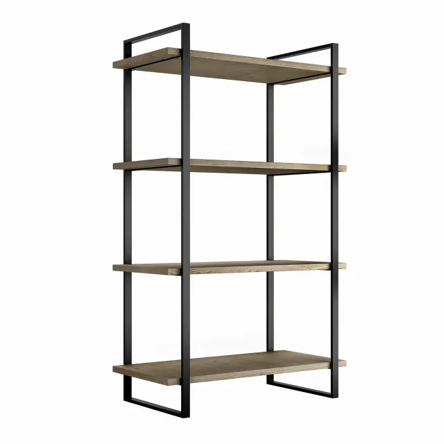 Emuca Scaffale Industriale 1150mm Nero Mogano 4 Ripiani