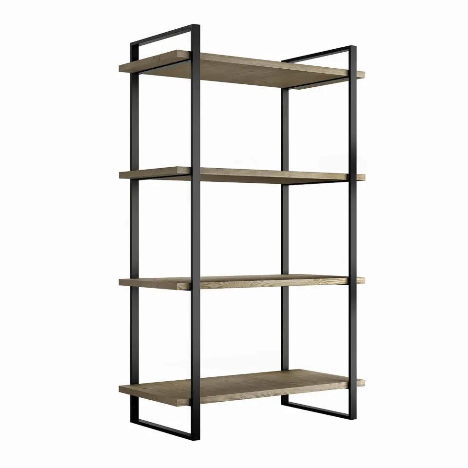 Emuca Scaffale Industriale 1150mm Nero Mogano 4 Ripiani