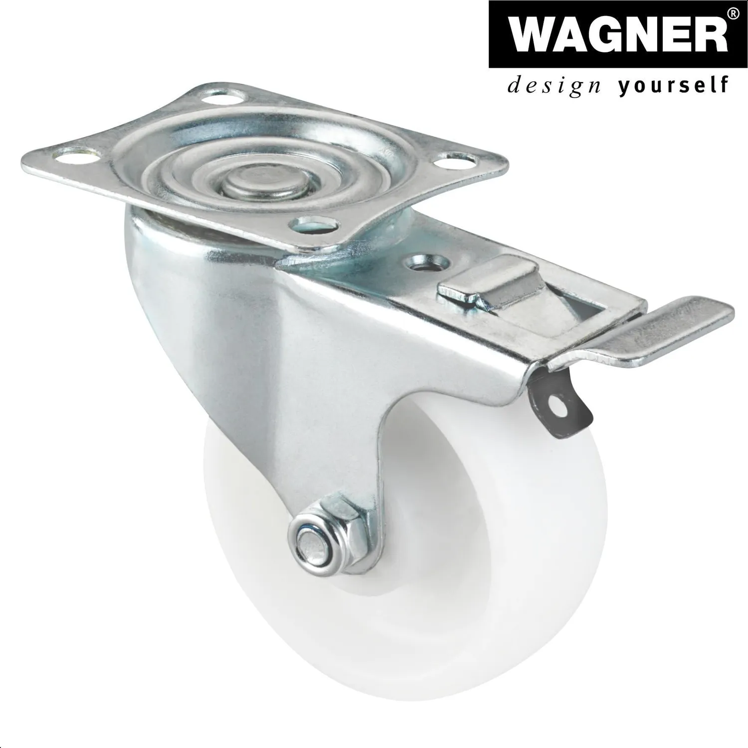 WAGNER ruote industriali Ø75 mm set 4 pezzi con freno
