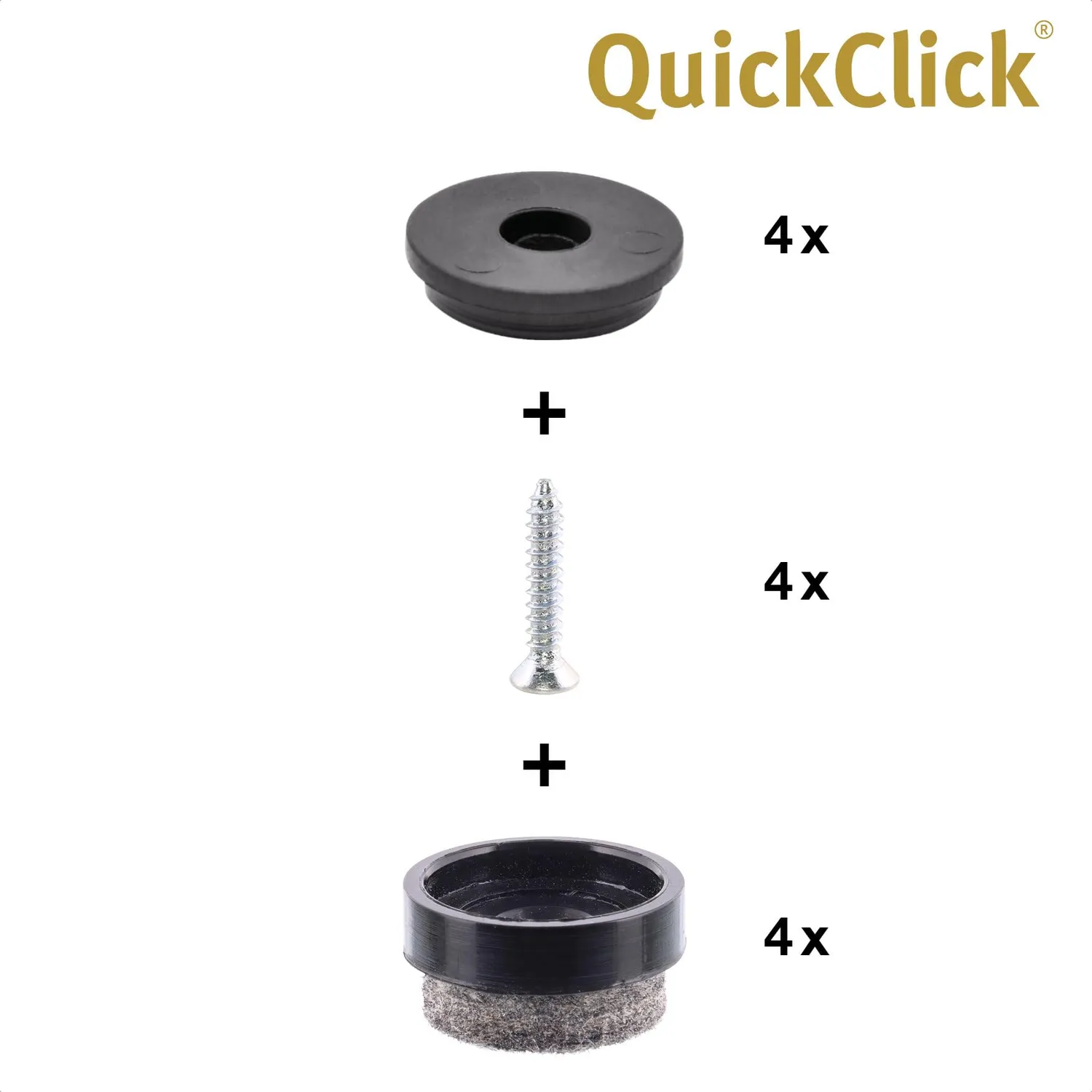 Wagner QuickClick feltrini avvitare 17 mm 4 pezzi lana
