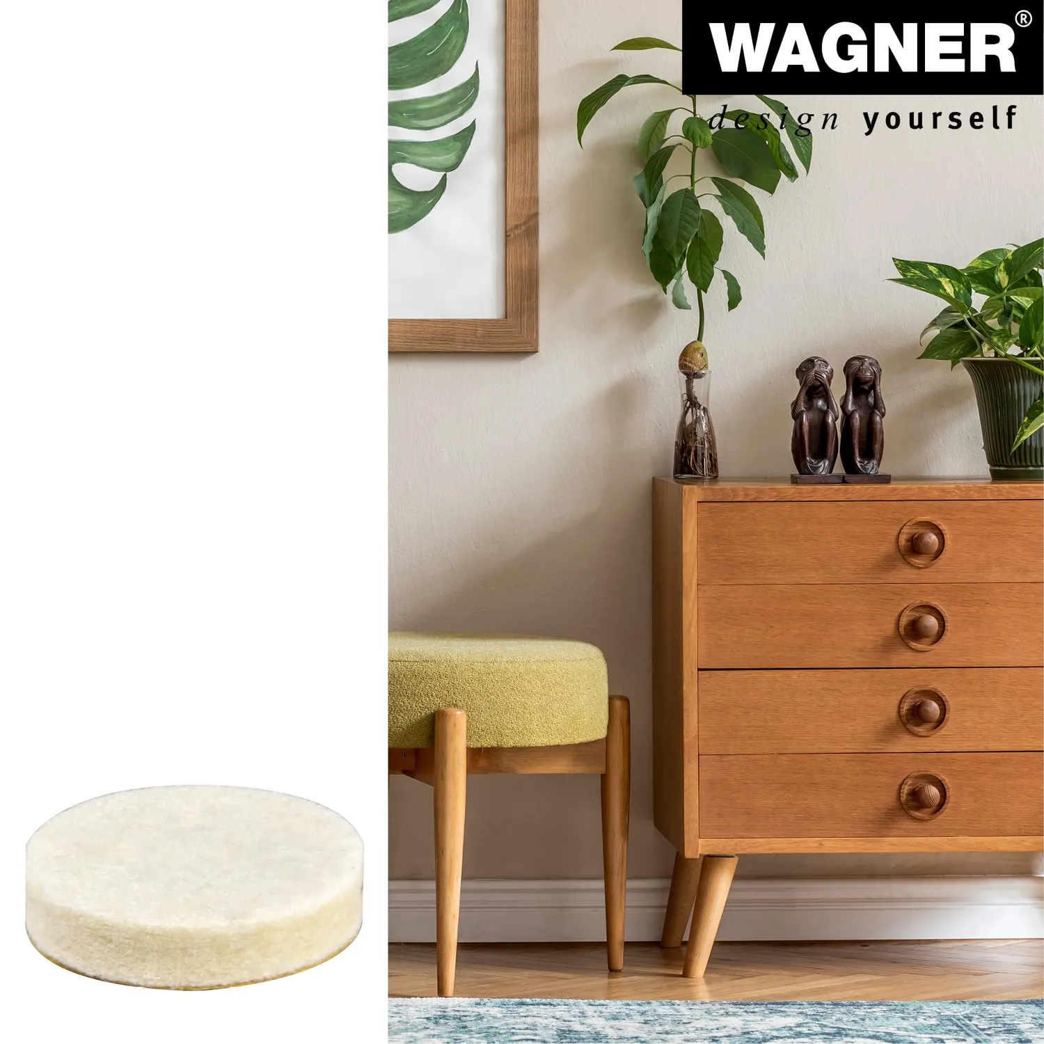 Wagner Big Pads 15123199 feltrini Ø30 mm 8 pezzi lana