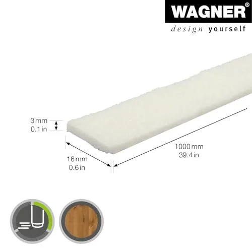 Wagner EH 1210 15121099 rotolo feltro 16mm x 1m autoadesivo bianco