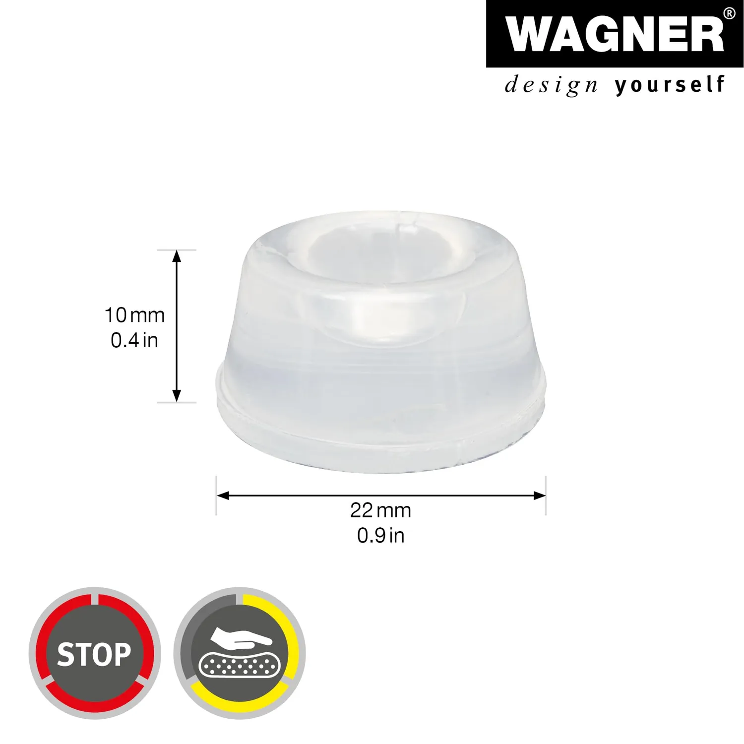 Wagner EH 3020 15302099 paracolpi adesivi Ø22x10 mm 12 pz