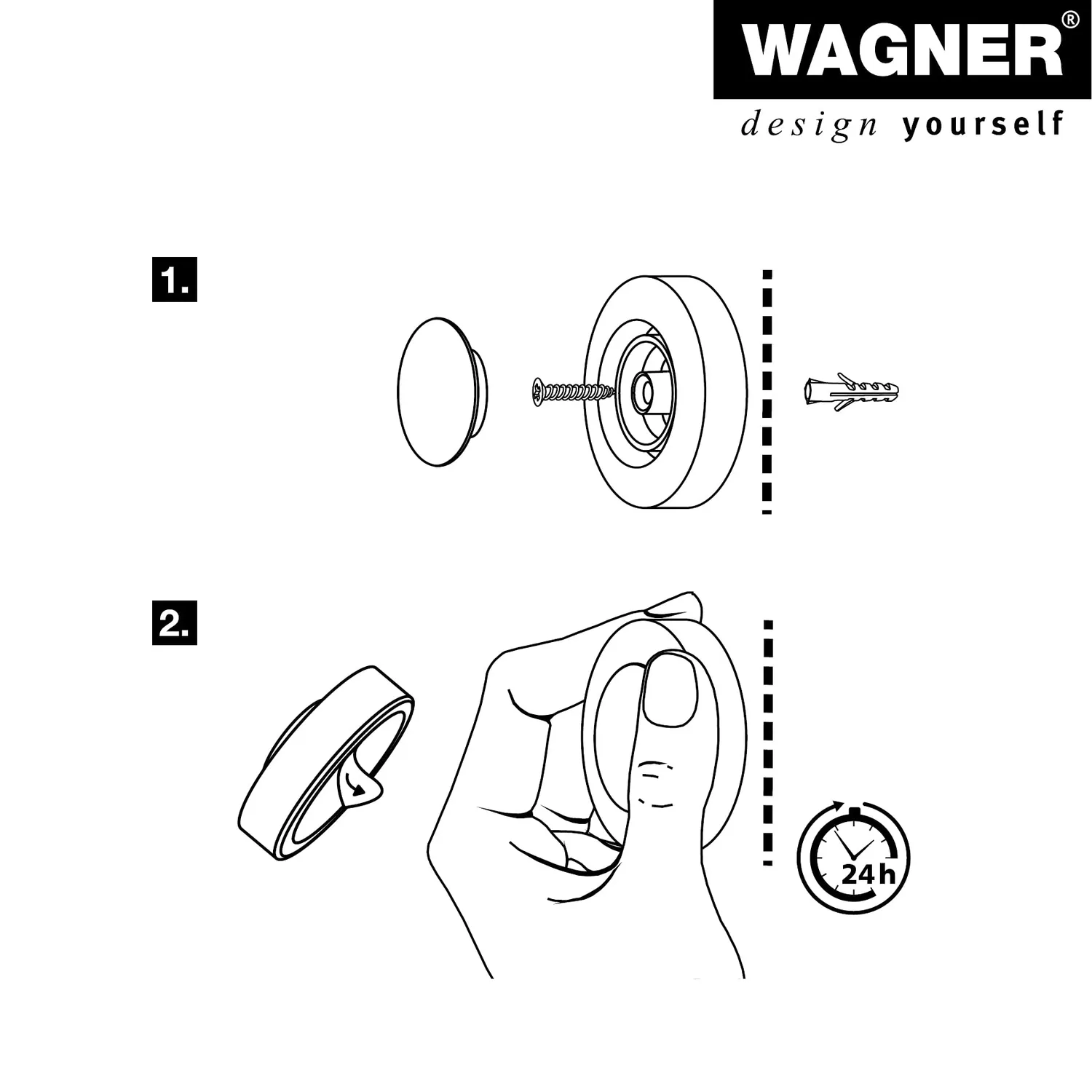 Wagner 15514011 Fermaporta Muro Ø38mm Effetto Inox