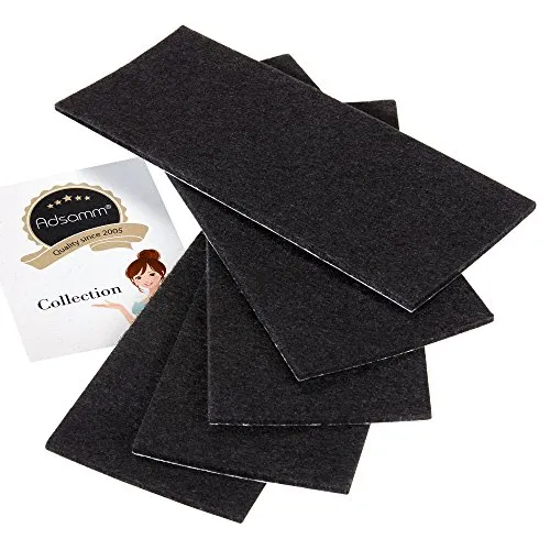 Adsamm Fogli Feltro Autoadesivo 80x180 mm Nero 5 Pezzi 3,5 mm