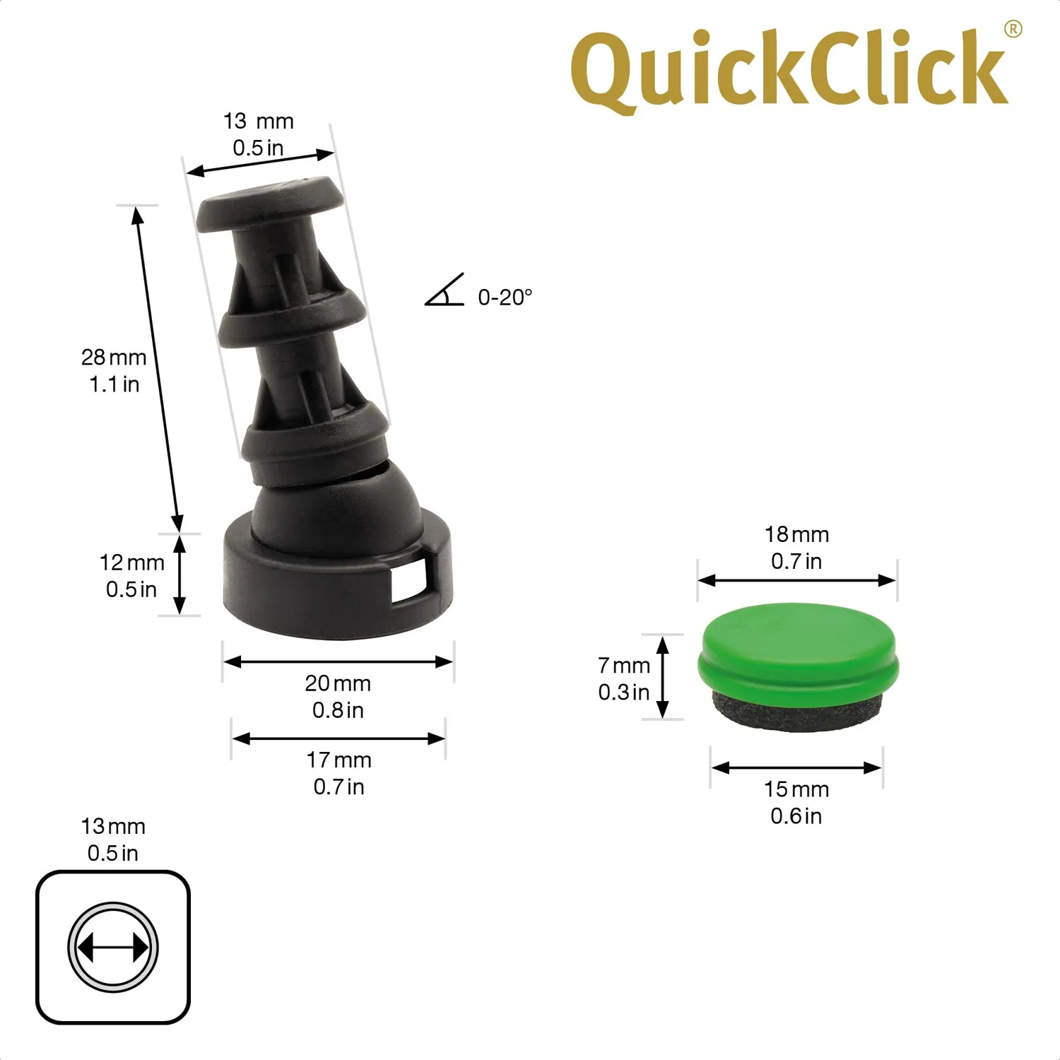 Wagner QuickClick 15788800 piedini tubi 20 mm 4 pz feltro