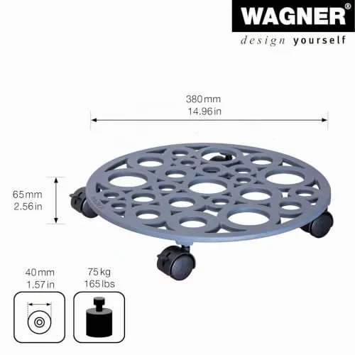 Wagner Bubble Carrello Piante Ghisa Grigio Ardesia Ø 38 cm