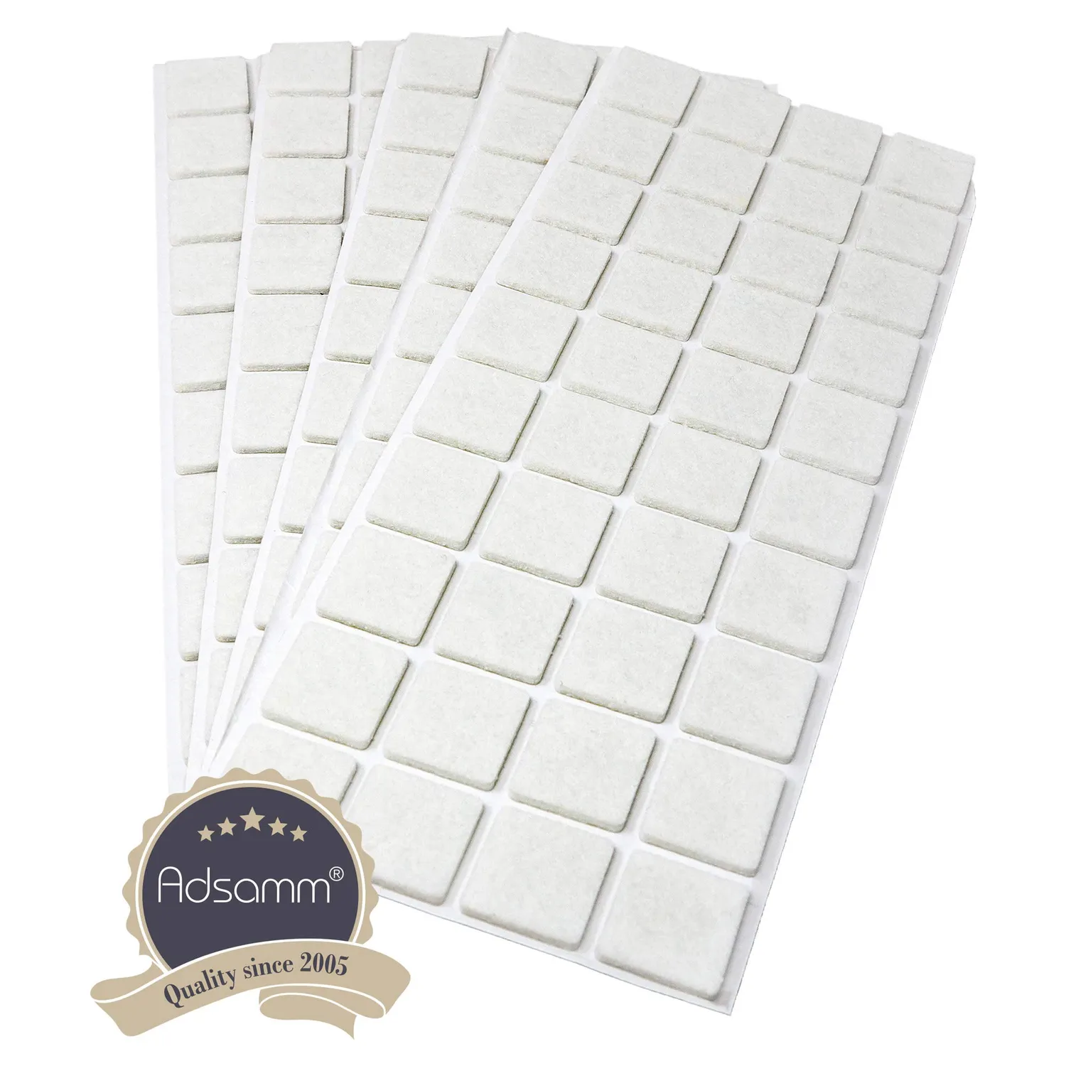 Adsamm feltrini adesivi bianchi 25x25 mm 200 pezzi