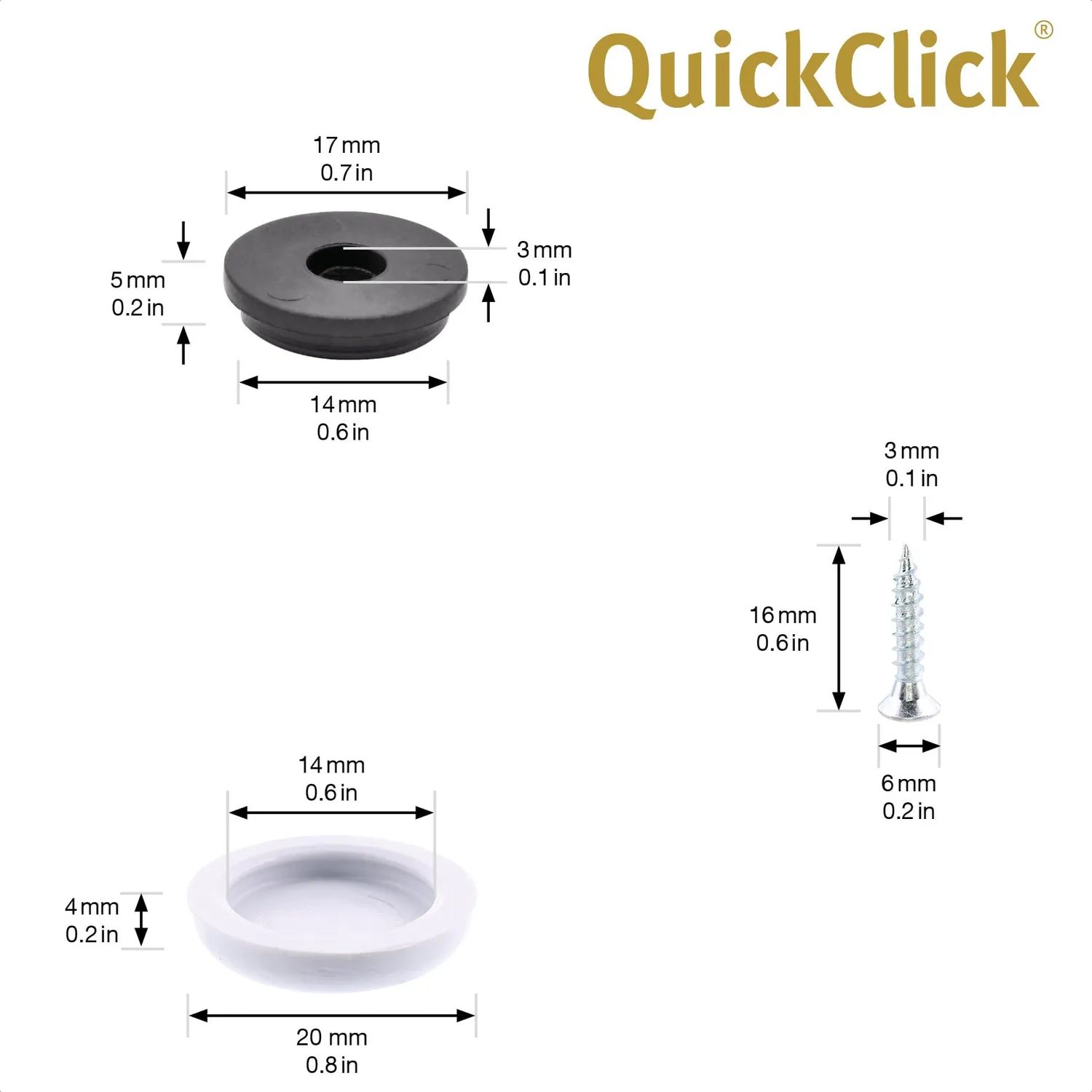 Wagner QuickClick Scivoli Hyper Slim Ø20 mm 4 pz