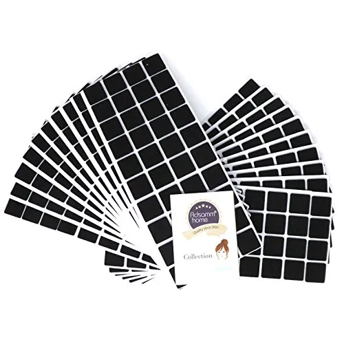 Adsamm Feltrini Autoadesivi 25x25 mm Neri 800 Pezzi Sottili
